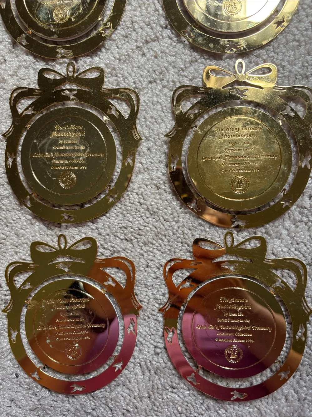 Lena Liu Hummingbird Treasury Ornament Collection, Set of 8, 1994 Bradford